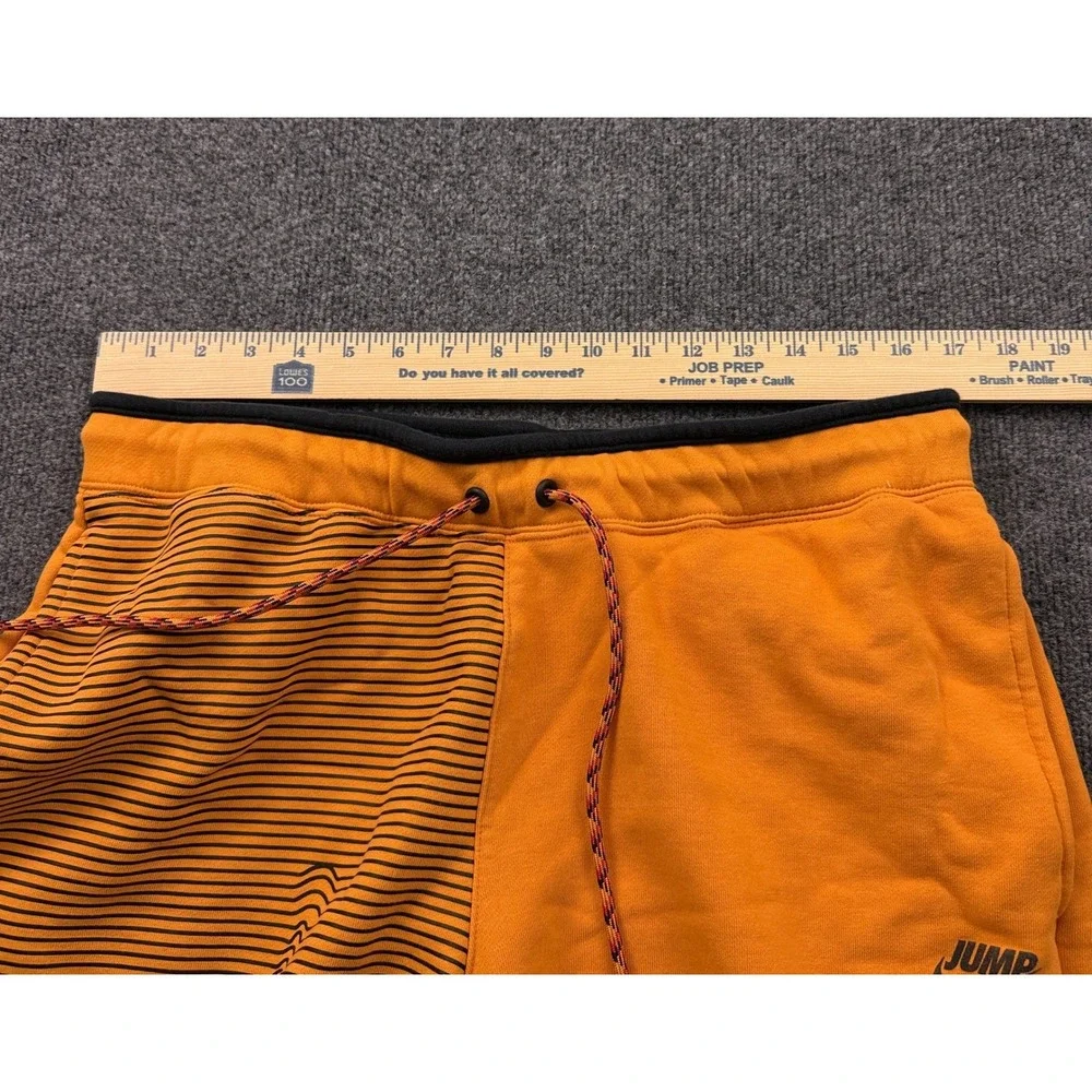 Jordan Fleece Shorts Mens Large Orange DJ0186-738 Jumpman Graphic Striped